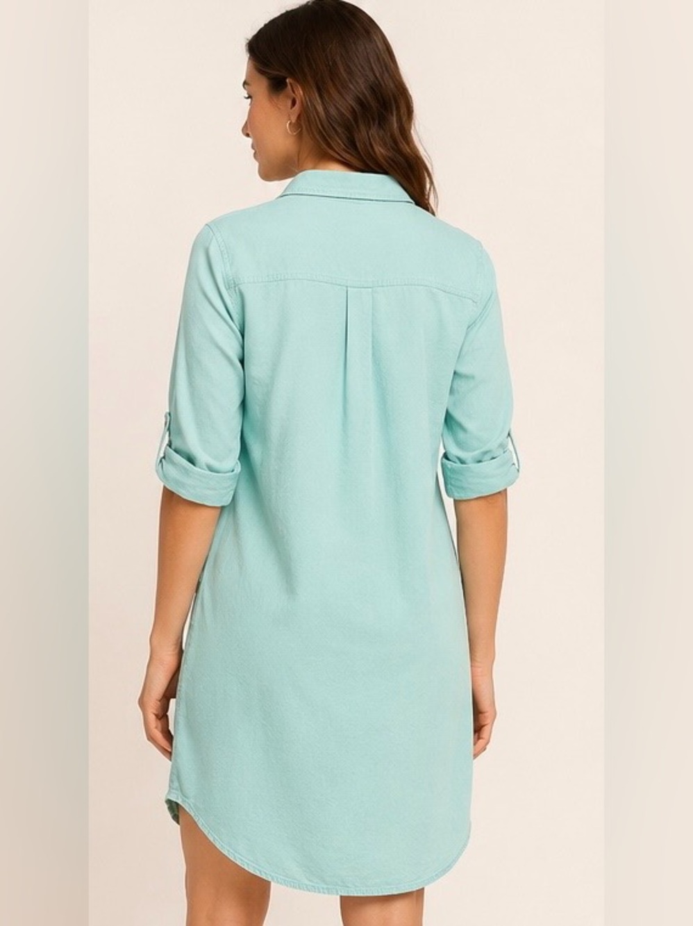 Cotton Collection Mint Shirt Dress - Picture 3 of 7